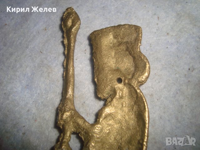 БРОНЗОВА ФИГУРА ПАНО АПЛИКАЦИЯ Арт РЕПЛИКА на СТАР ПЕРСИЙСКИ БАРЕЛЕФ на ВОИН с КОПИЕ 30965, снимка 5 - Пана - 38117251