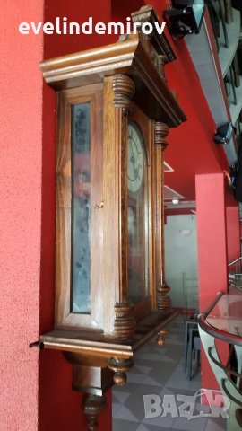 Стар немски стенен часовник - Junghans - Юнгханс - 1905г., снимка 2 - Антикварни и старинни предмети - 26411512