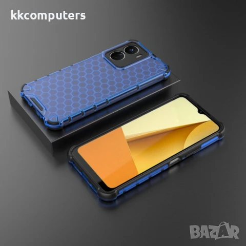 vivo Y16 4G Силиконов Калъф Honeycomb TPU и Протектор