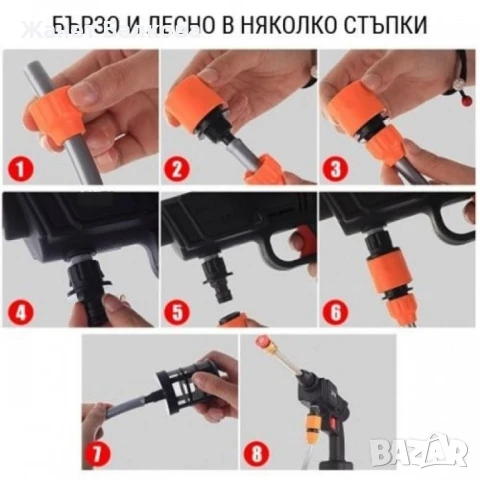 Акумулаторна Водоструйка 22 Бара, 1бр Батерия 48V 8Ah, Зарядно и Аксесоари в куфар , снимка 3 - Други инструменти - 50590329