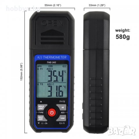Двуканален термометър с термодвойки К-тип, снимка 5 - Друга електроника - 40110147