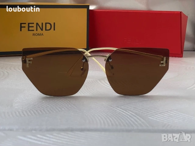 Fendi Дамски слънчеви очила осмоъгълни котка черни кафяви сини, снимка 7 - Слънчеви и диоптрични очила - 50741777