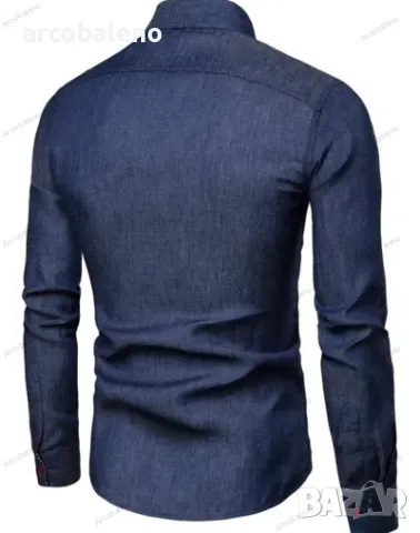 Ежедневна мъжка риза с джоб и дълъг ръкав, 3цвята , снимка 7 - Ризи - 49438120