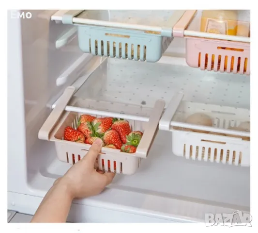 Мини органайзер за хладилник с чекмедже, разтегателен - 1 бр., снимка 5 - Органайзери - 48273052