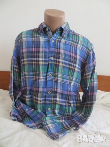 Мъжка ленена риза с дълъг ръкав Tom Rusborg, снимка 1 - Ризи - 25382393