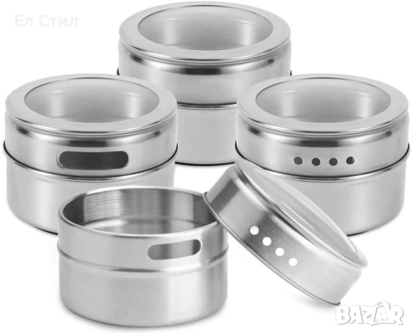 Комплект съдове за подправки на магнитна стойка, снимка 2 - Други - 53603067