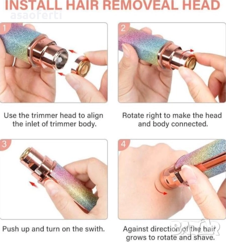 💖 Акумулаторен 2в1 Тример за Вежди и Лице (BZ-203B) – USB, LED Светлина и Безболезнено Премахване, снимка 4 - Козметика за лице - 52560648