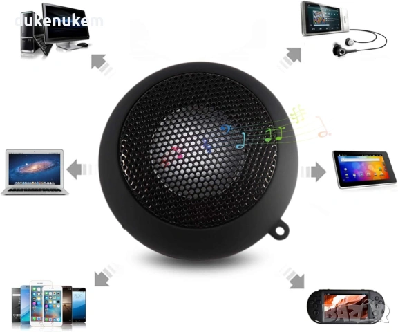 Преносима жична тонколона с 3.5 мм AUX – компактна, за пътуване, снимка 4 - Тонколони - 53163462