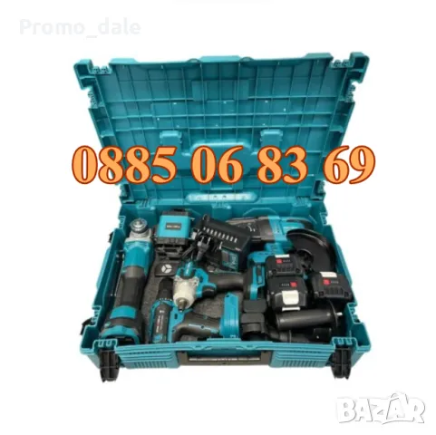 Комплект лазерен нивелир, перфоратор, винтоверт, гайковерт/импакт и ъглошлайф 36V с 3 батерии, снимка 3 - Други инструменти - 49326041