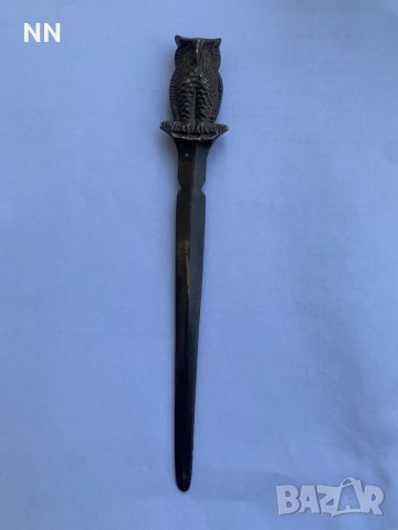 Античен нож за писма тип “бухал”, снимка 2 - Антикварни и старинни предмети - 37323683