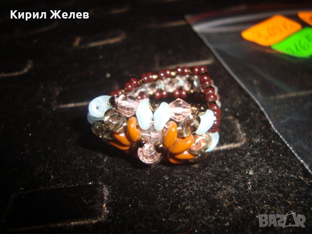 РЪЧНО ИЗРАБОТЕН МЪНИСТЕН ПРЪСТЕН АРТ УНИКАТ 21655, снимка 4 - Пръстени - 32538843