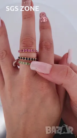 Пръстен с Естествени Изумруди, Рубини, Сапфиры