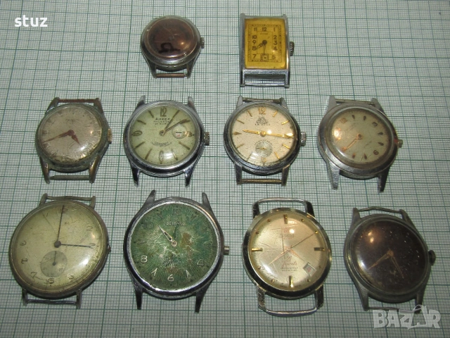 Мъжки швейцарски часовници за възстановяване, или за части, лот 10бр