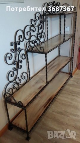 Етажерки , рафтове , полици , стойки , конзоли и рафтодържачи от ковано желязо, снимка 9 - Етажерки - 40261556