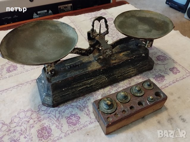 Старо кантарче с теглилки, снимка 8 - Антикварни и старинни предмети - 43684531