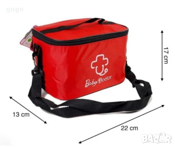 Детска докторска чанта Baby Doc с аксесоари – Червена, снимка 4 - Образователни игри - 48031179