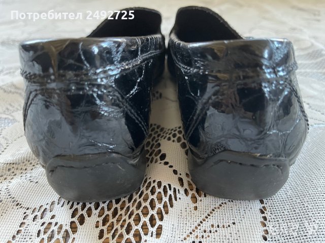 Дамски обувки, лоуфъри черни кожа естествена, снимка 2 - Дамски боти - 41934623