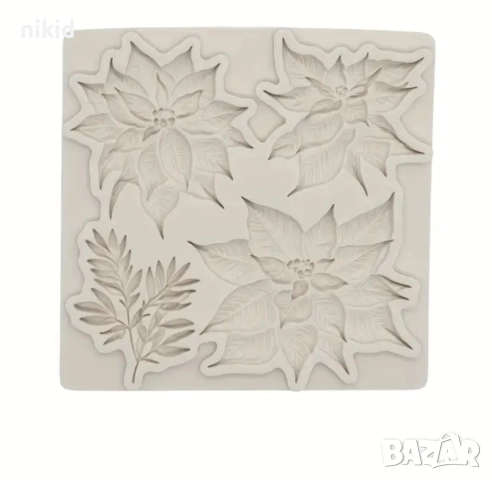 Различни Коледна звезда силиконов молд форма фондан декор украса, снимка 3 - Форми - 52298855