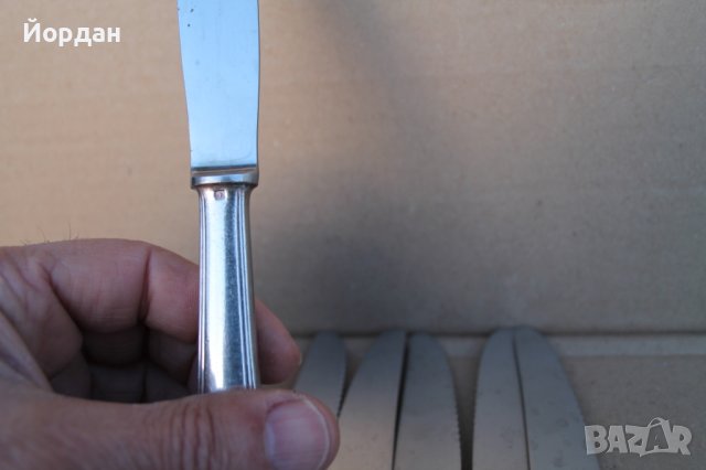 6 броя посребрени ножове, снимка 7 - Прибори за хранене, готвене и сервиране - 43231143