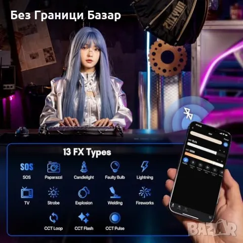 Нова Преносима Видео Светлина ZHIYUN CX50 50W CRI 95+ с Батерия за Видео, снимка 5 - Светкавици, студийно осветление - 49965629