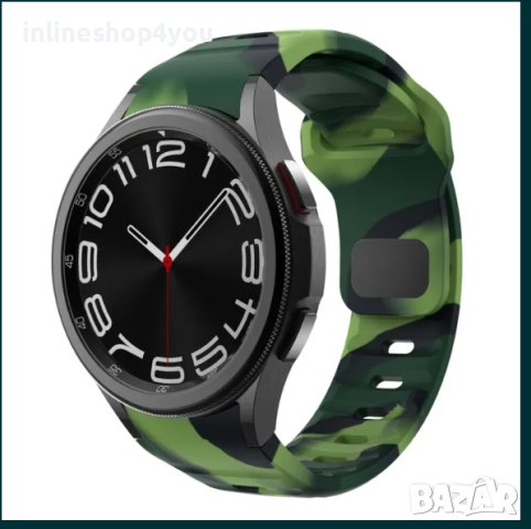 Силиконова Каишка за Samsung Watch 6 Classic / 5 Pro / 4 / 3 20mm, снимка 10 - Смарт гривни - 43780723