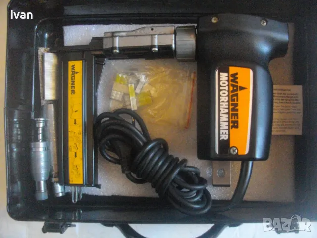 Немски оригинал 2в1 Електрически такер скоби 25мм и ел. длето за стружуване комплект WAGNER 0177, снимка 3 - Други инструменти - 47717671