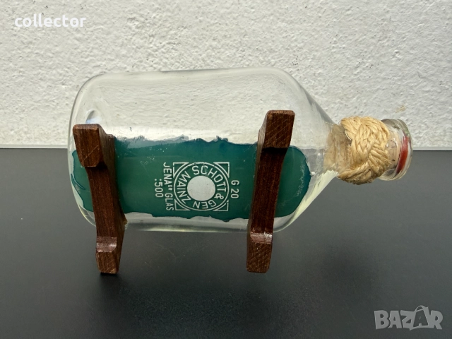 Ръчно изработена платноходка / кораб / лодка в бутилка. №7733, снимка 6 - Антикварни и старинни предмети - 52802789