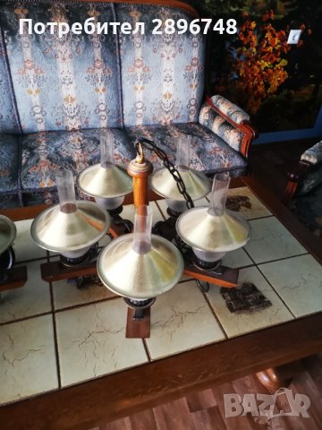 Два полилеия от ковано желязо и мед , снимка 5 - Полилеи - 43899820