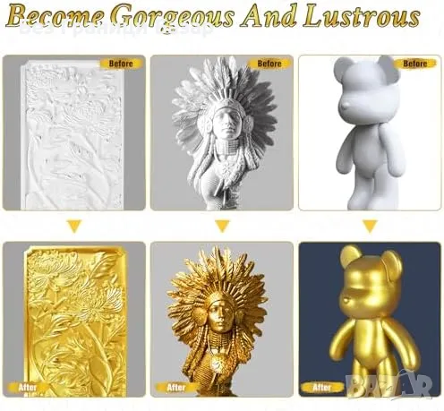 Нова Бързосъхнеща златна акрилна боя – арт и декор с висока покривност, снимка 2 - Други - 49003820