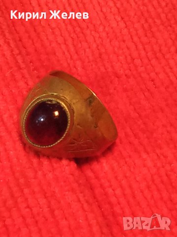 СТАРИНЕН ОРНАМЕНТИРАН РЪЧНО МАЙСТОРСКИ ИЗРАБОТЕН БРОНЗОВ ПРЪСТЕН с ШЛИФОВАН ГРАНАТ 26804, снимка 17 - Антикварни и старинни предмети - 34839233