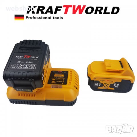 Акумулаторен ъглошлайф 36V, 8.0Ah + 2 батерии и зарядно ГАРАНЦИЯ 2г, снимка 3 - Други инструменти - 39882685