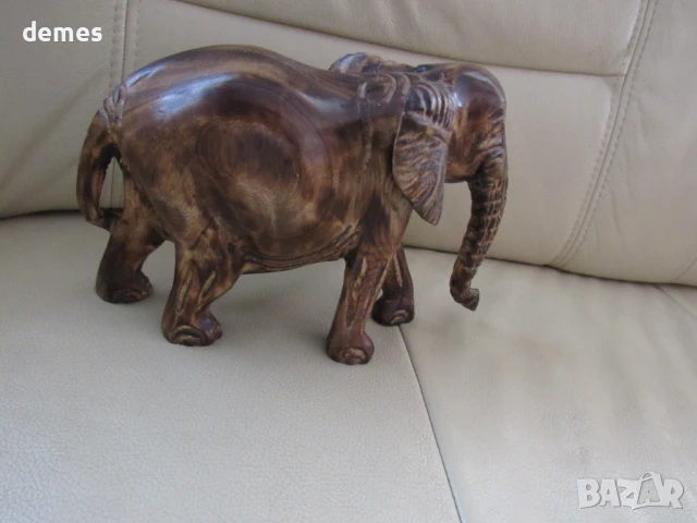 Слон -дървена фигура от махагон, Етиопия, снимка 2 - Статуетки - 50992401