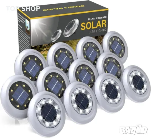 Torchtree соларни градински земни дискови лампи, IP65, 12 броя, снимка 4 - Соларни лампи - 49566503