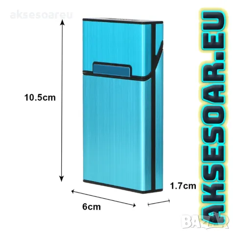 Алуминиева кутия за цигари табакера слим тънка нископрофилна slim кутия калъф за тънки мурати слим, снимка 5 - Табакери - 50227545