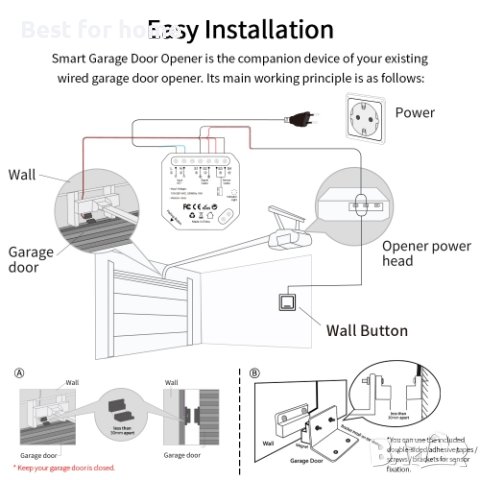 WiFi модул комплект за управление на гаражни врати  LoraTAP GDC100W