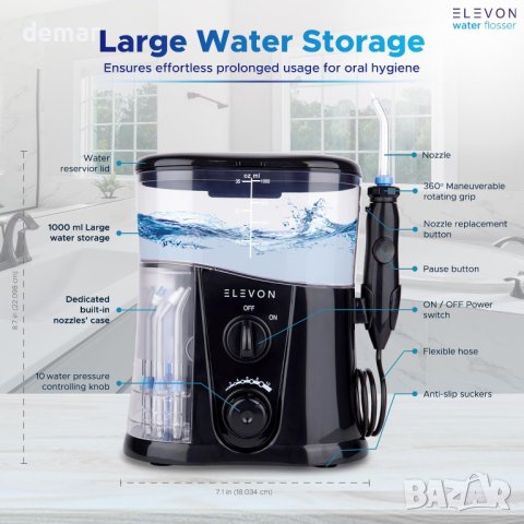 Elevon Premium Water Flosser Kit за семейни стоматологични грижи, снимка 4 - Други - 44082197