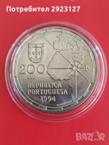 200 ЕСКУДО 1994 ГОДИНА ПОРТУГАЛИЯ, снимка 2 - Нумизматика и бонистика - 51328560
