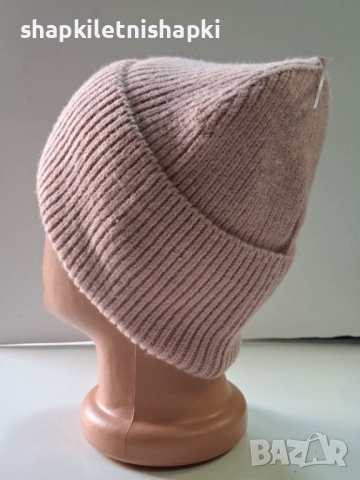 338 Дамска плетена шапка,ангора-бутикова, снимка 3 - Шапки - 52537959