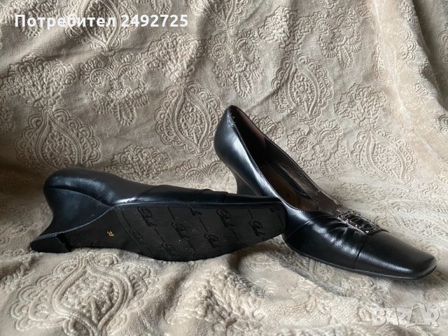 ✅дамски обувки кожени черно, ново , снимка 5 - Дамски обувки на ток - 32595943