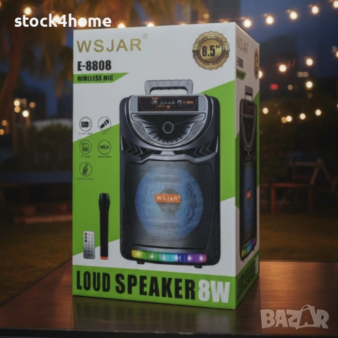 Преносима караоке тонколона с микрофон , 8W, RGB LED светлини, ДУ, Bluetooth, USB порт, TF/SD слот, снимка 8 - Тонколони - 52833245