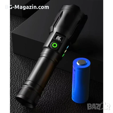 Мощен акумулаторен далекобоен лазерен прожектор LED фенер USB тактически водоустойчив лов риболов, снимка 8 - Къмпинг осветление - 51017230