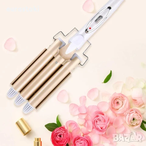 Reyke 3-цевна маша за големи вълни, маша 22мм с регулируема температура, бързо нагряваща се маша , снимка 5 - Маши за коса - 50979240