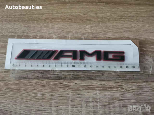 Mercedes Benz AMG черна емблема с червен кант , снимка 2 - Аксесоари и консумативи - 51877988