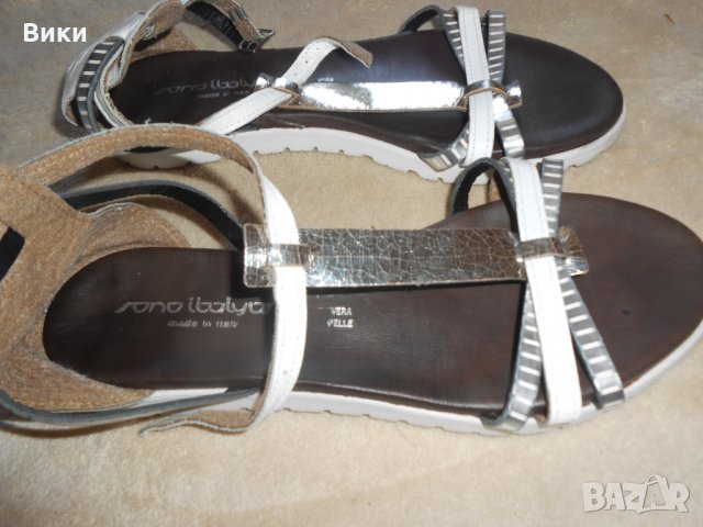 Дамски кожени  ниски сандали  Sono Italiana Shoes, снимка 1