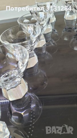 Антикварни рядки емски кристални 24% чаши за ликър/ракия Peill Glaser Германия, снимка 8 - Чаши - 40404632