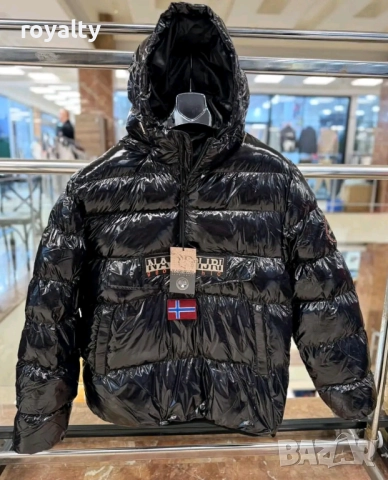 Черен Лак Мъжко Зимно Яке 