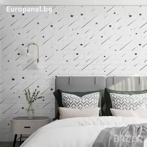3D Тапет бели тухли метеор – 3 мм – 70х77 см