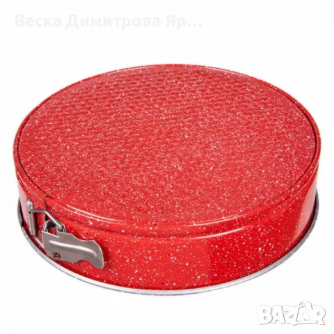 Форма за печене-ринг, 18*6.8см. Червен меланж /въгл.стомана, мрам.покр., снимка 5 - Форми - 47273319