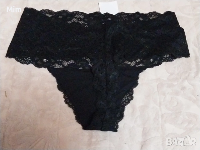 XL Черна дантелена полупрашка с висока талия , снимка 5 - Бельо - 53577919
