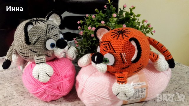 Символ на 2022 г. ТИГЪРЧЕ (оранжево), Плетена играчка, Ръчно изработена, Перфектен подарък, снимка 8 - Плюшени играчки - 34724060